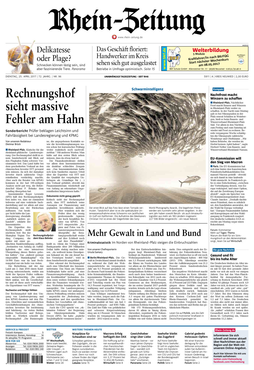 Rhein-Zeitung Kreis Neuwied vom Dienstag, 25.04.2017