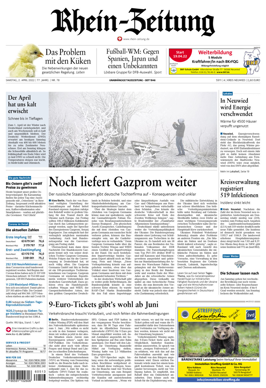 Rhein-Zeitung Kreis Neuwied vom Samstag, 02.04.2022