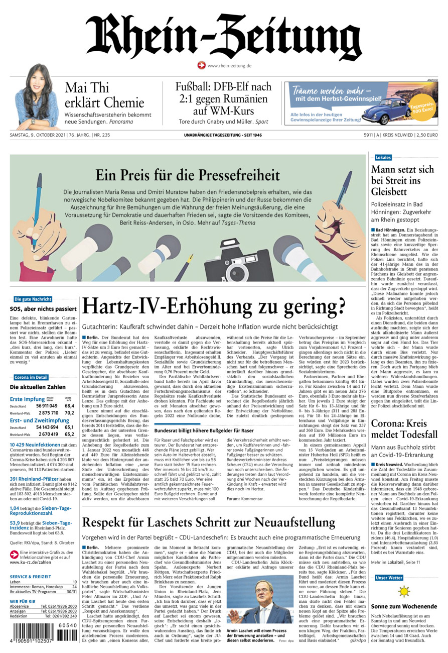 Rhein-Zeitung Kreis Neuwied vom Samstag, 09.10.2021