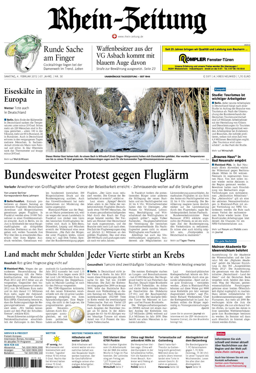 Rhein-Zeitung Kreis Neuwied vom Samstag, 04.02.2012