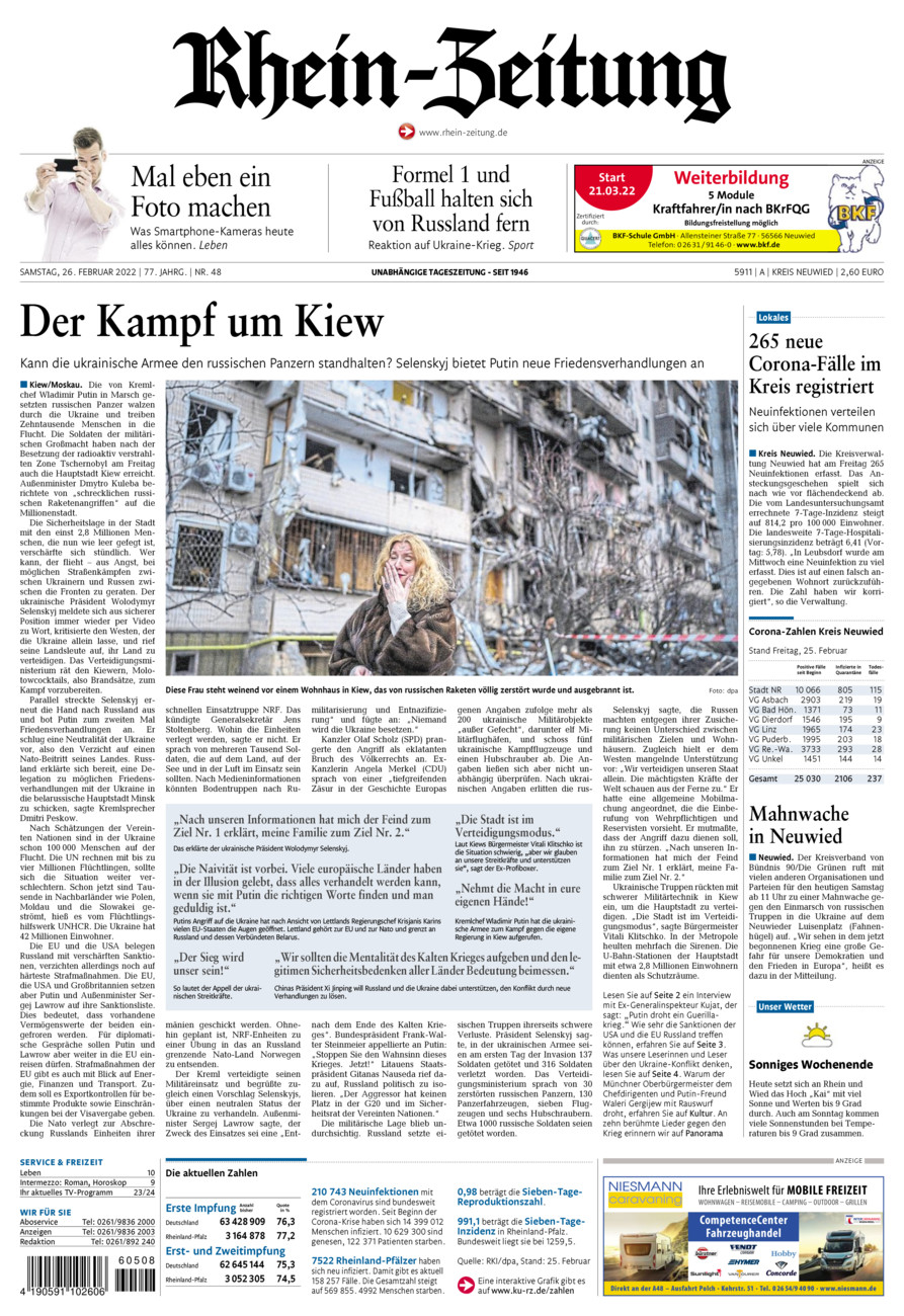Rhein-Zeitung Kreis Neuwied vom Samstag, 26.02.2022