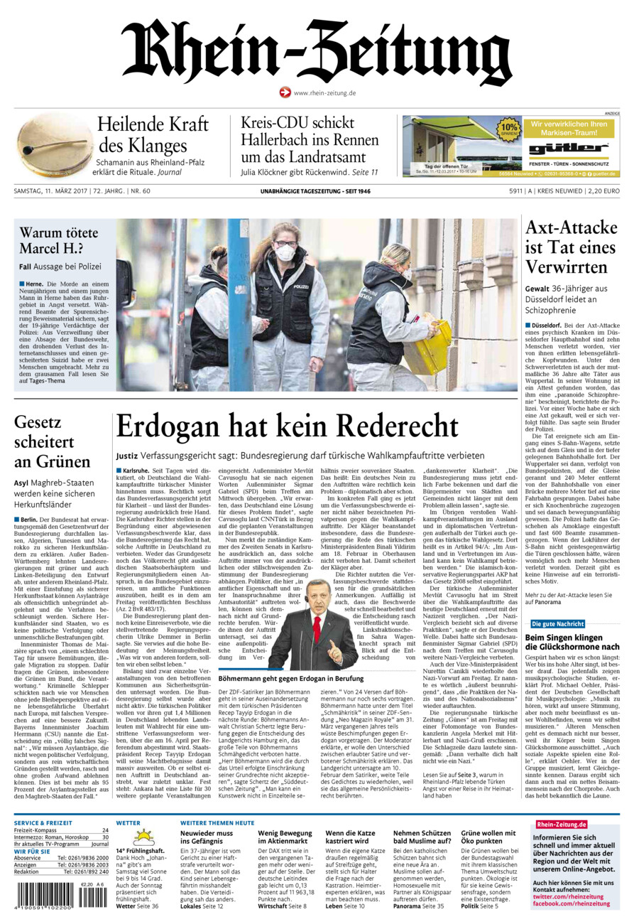 Rhein-Zeitung Kreis Neuwied vom Samstag, 11.03.2017