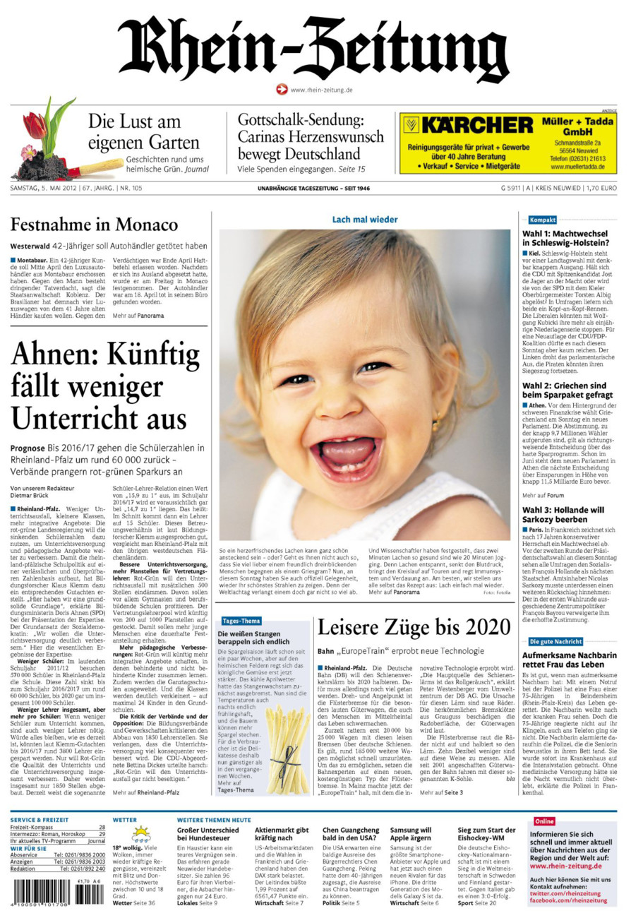Rhein-Zeitung Kreis Neuwied vom Samstag, 05.05.2012