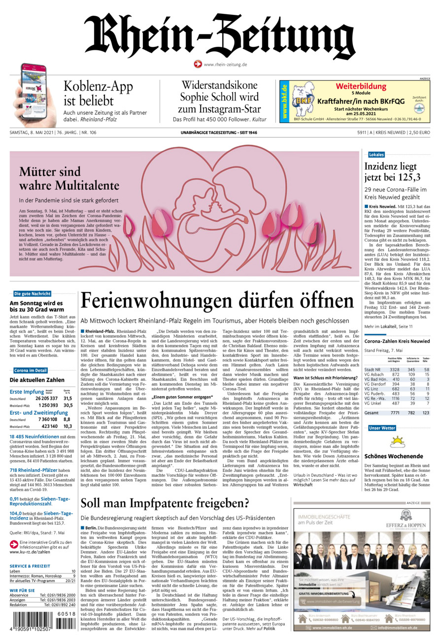 Rhein-Zeitung Kreis Neuwied vom Samstag, 08.05.2021