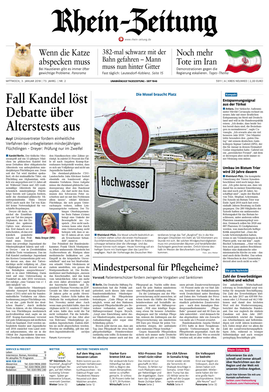 Rhein-Zeitung Kreis Neuwied vom Mittwoch, 03.01.2018