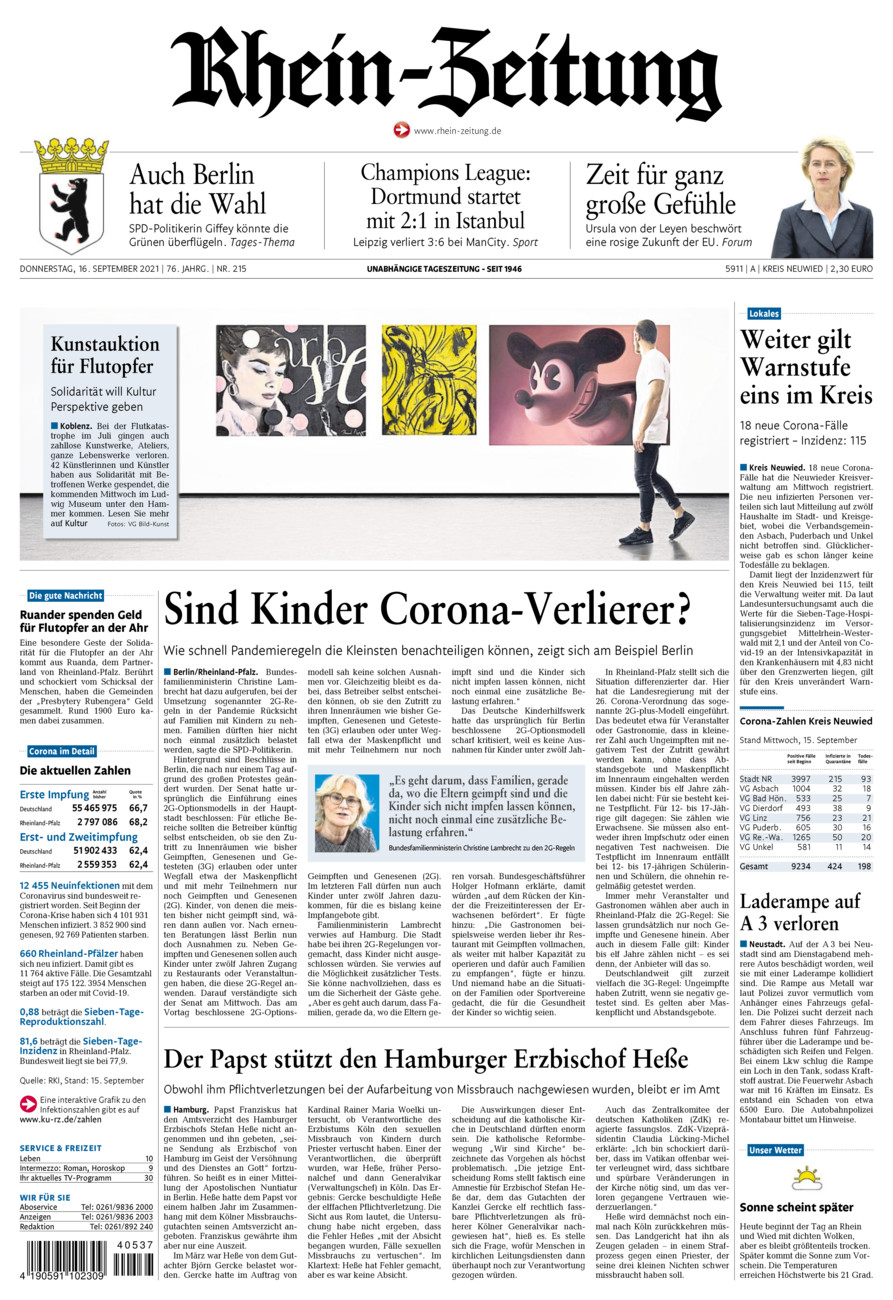 Rhein-Zeitung Kreis Neuwied vom Donnerstag, 16.09.2021