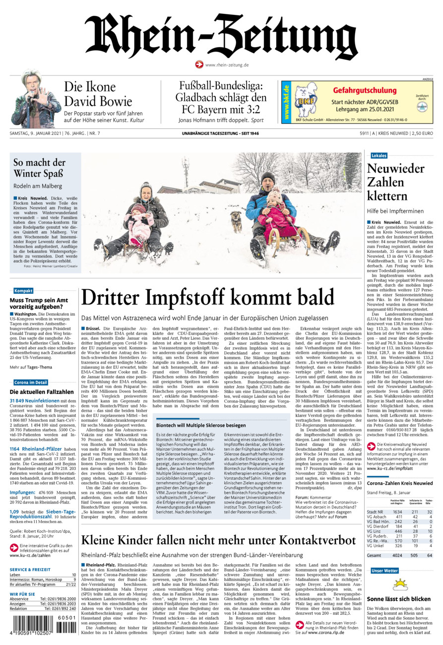 Rhein-Zeitung Kreis Neuwied vom Samstag, 09.01.2021