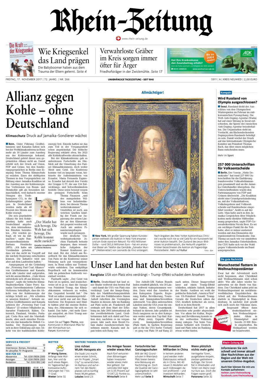 Rhein-Zeitung Kreis Neuwied vom Freitag, 17.11.2017