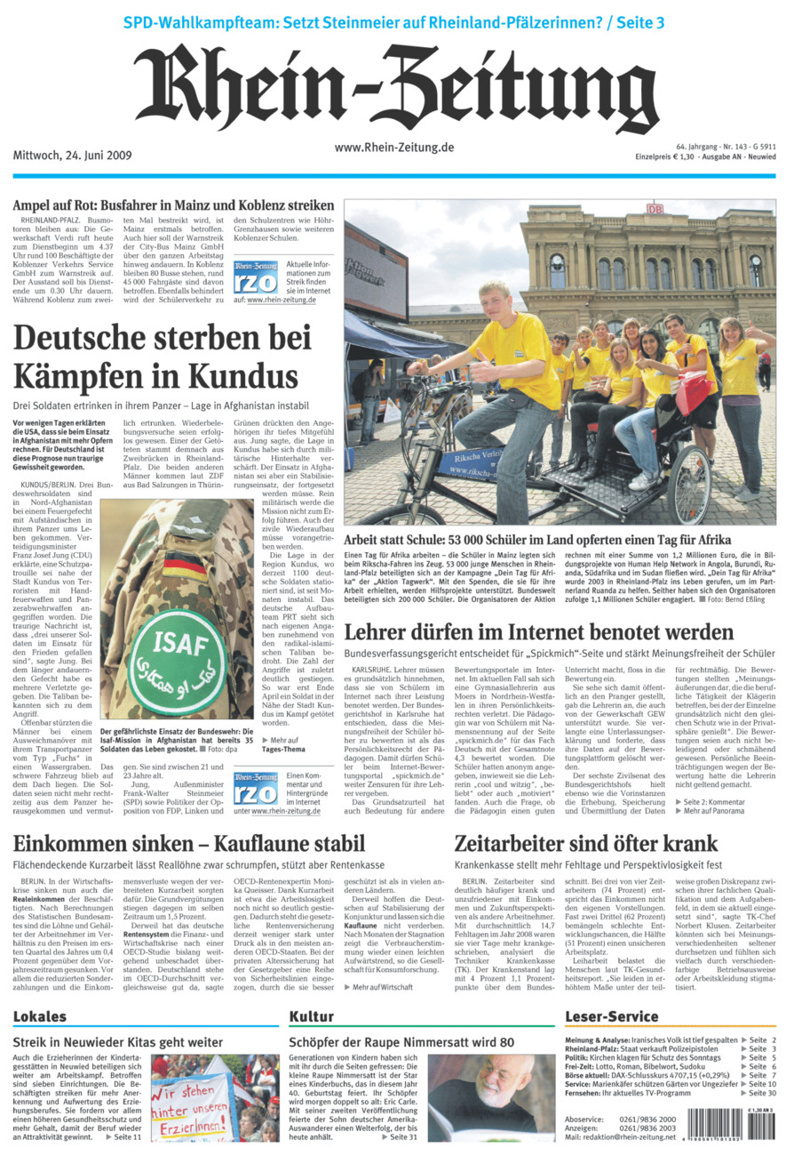 Rhein-Zeitung Kreis Neuwied vom Mittwoch, 24.06.2009