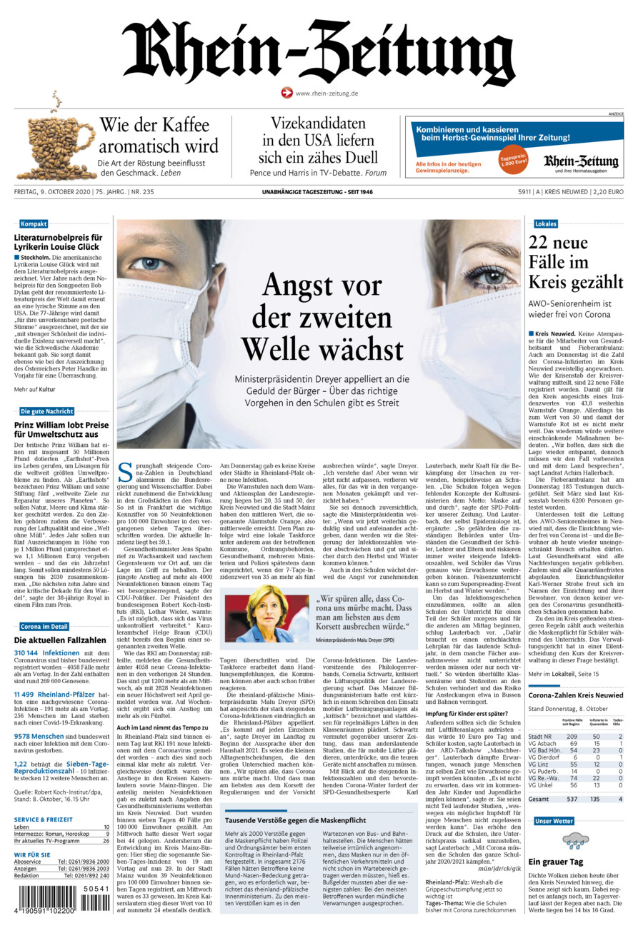 Rhein-Zeitung Kreis Neuwied vom Freitag, 09.10.2020