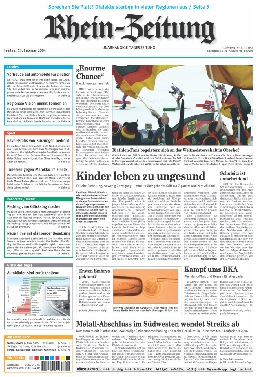 Rhein-Zeitung Kreis Neuwied vom Freitag, 13.02.2004