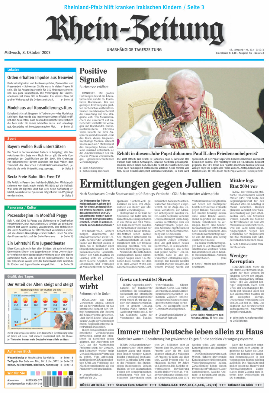 Rhein-Zeitung Kreis Neuwied vom Mittwoch, 08.10.2003