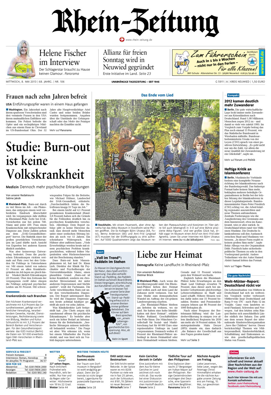 Rhein-Zeitung Kreis Neuwied vom Mittwoch, 08.05.2013