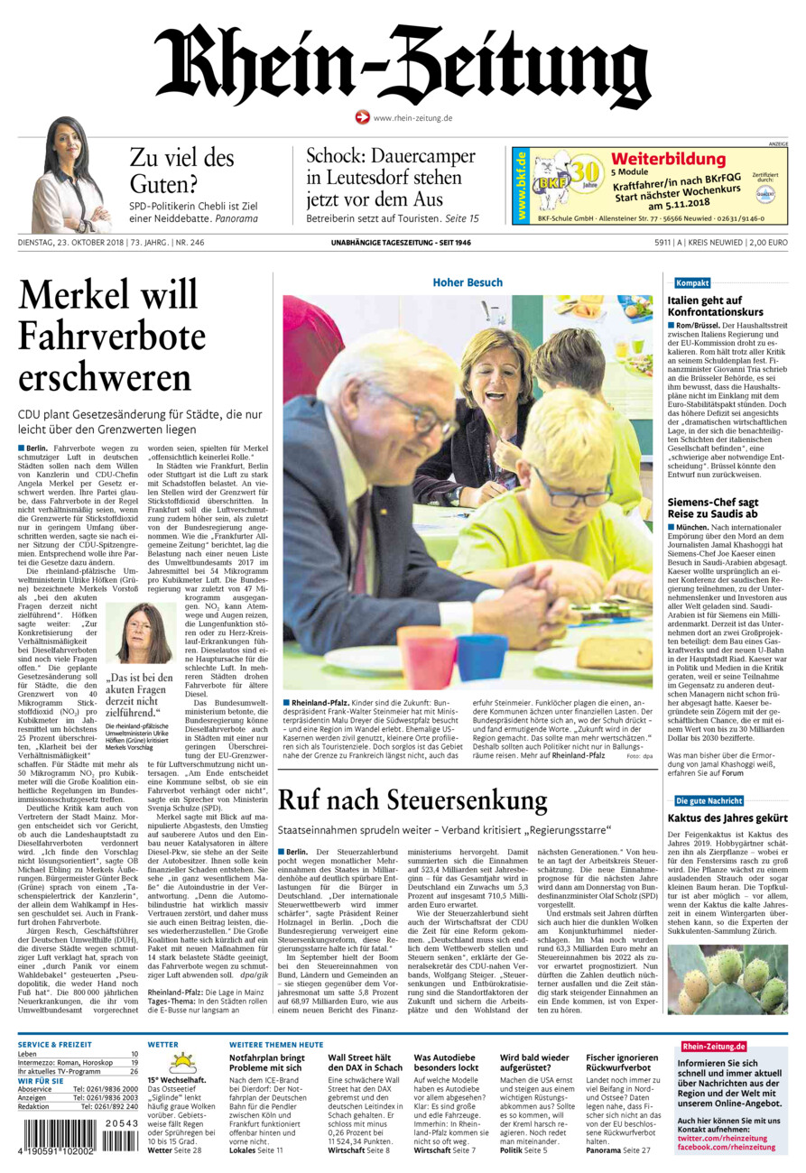 Rhein-Zeitung Kreis Neuwied vom Dienstag, 23.10.2018