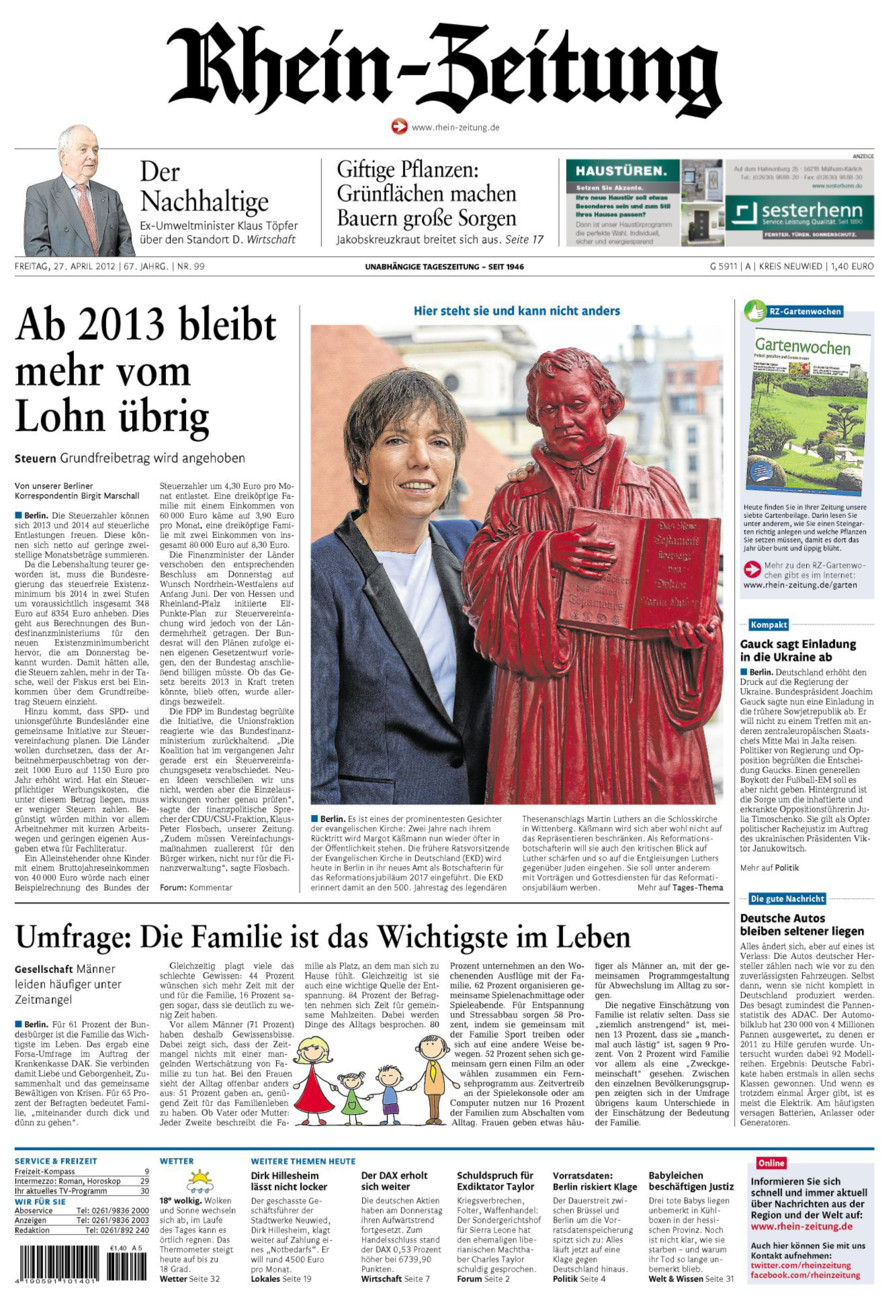 Rhein-Zeitung Kreis Neuwied vom Freitag, 27.04.2012