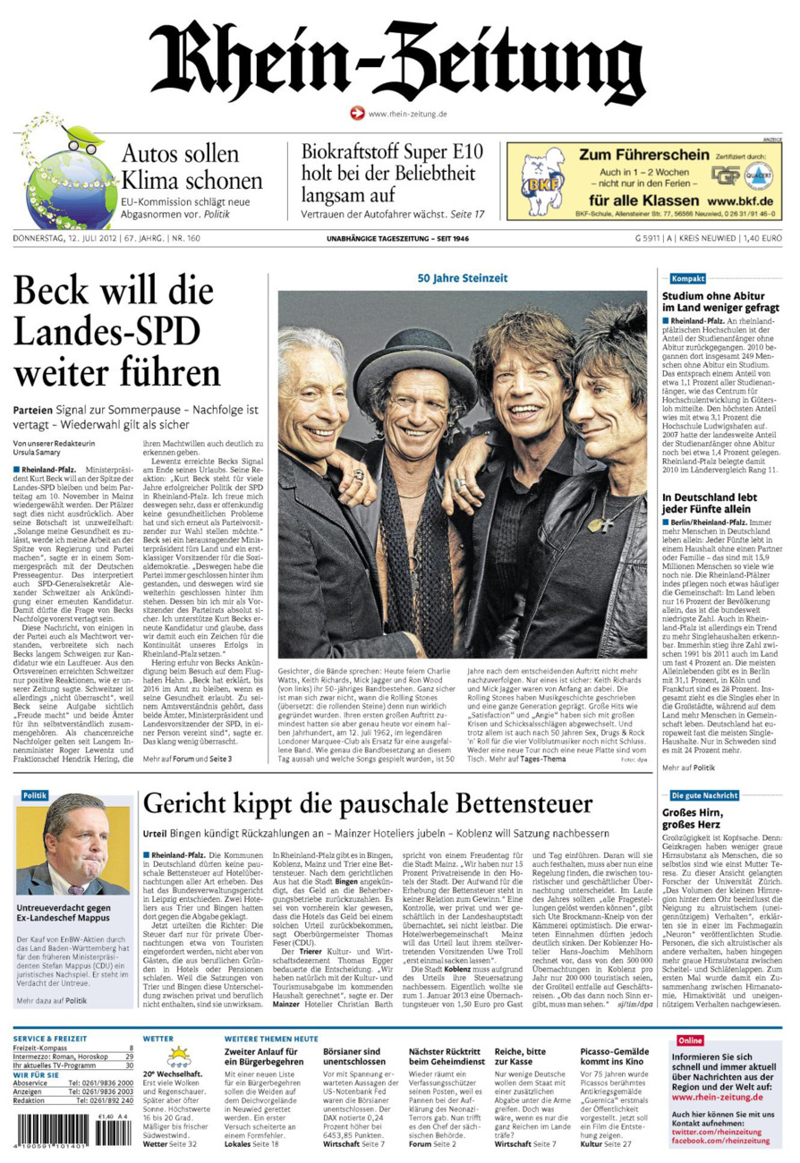 Rhein-Zeitung Kreis Neuwied vom Donnerstag, 12.07.2012