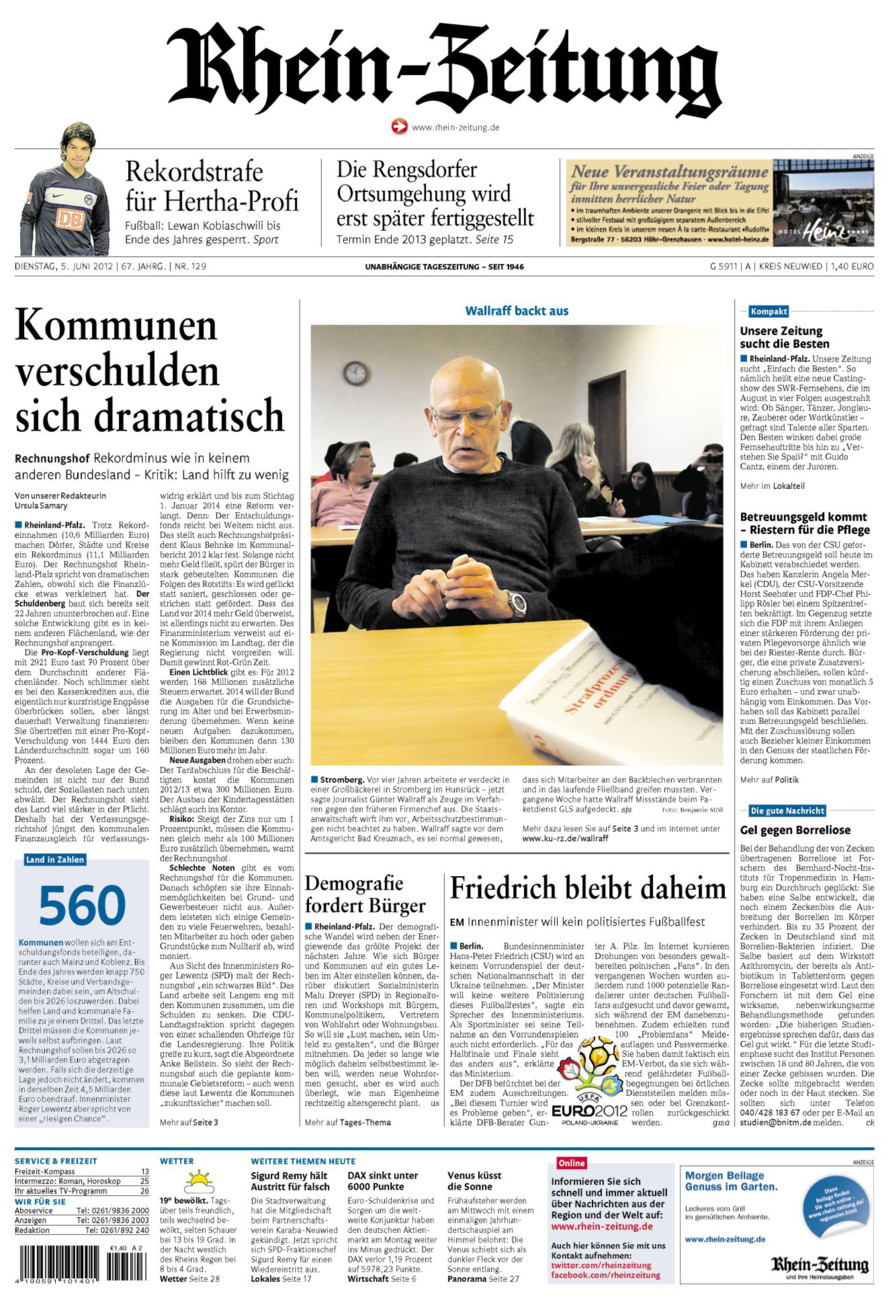 Rhein-Zeitung Kreis Neuwied vom Dienstag, 05.06.2012