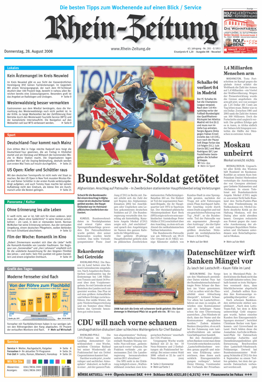 Rhein-Zeitung Kreis Neuwied vom Donnerstag, 28.08.2008