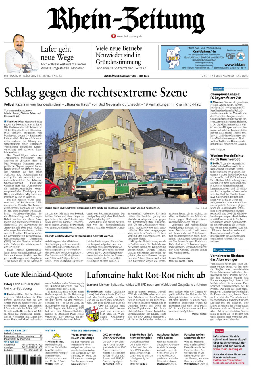 Rhein-Zeitung Kreis Neuwied vom Mittwoch, 14.03.2012