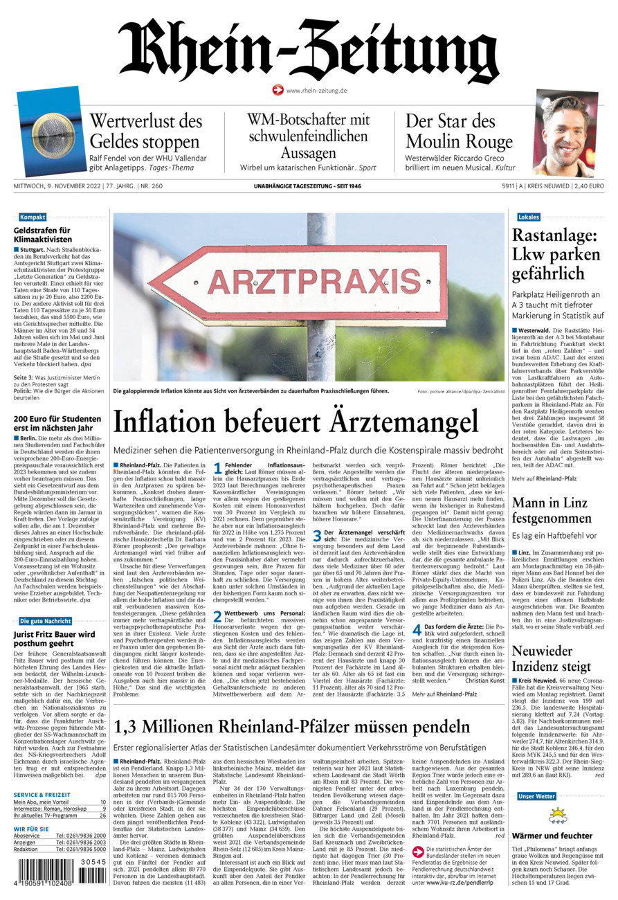Rhein-Zeitung Kreis Neuwied vom Mittwoch, 09.11.2022