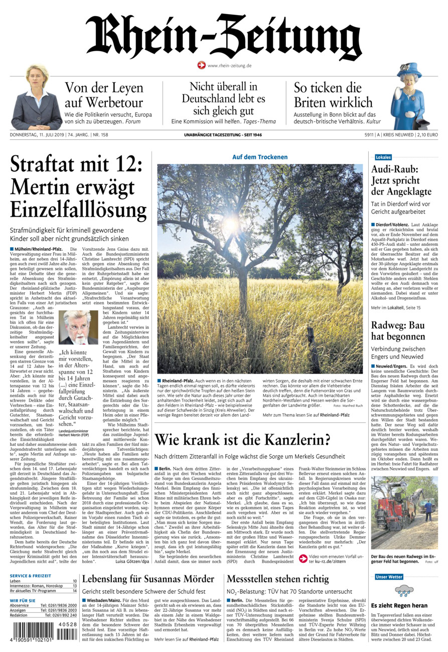 Rhein-Zeitung Kreis Neuwied vom Donnerstag, 11.07.2019