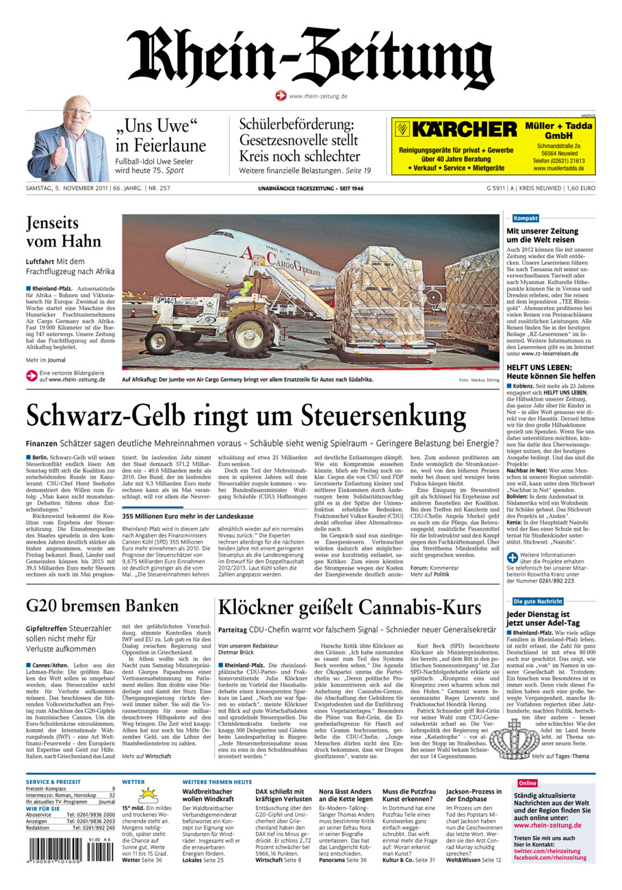 Rhein-Zeitung Kreis Neuwied vom Samstag, 05.11.2011
