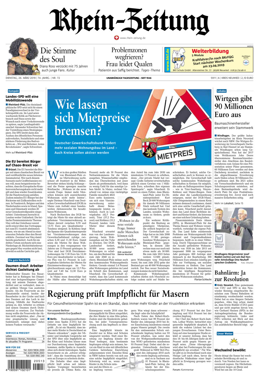 Rhein-Zeitung Kreis Neuwied vom Dienstag, 26.03.2019
