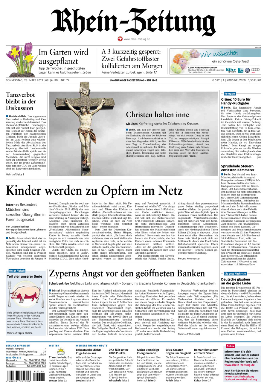 Rhein-Zeitung Kreis Neuwied vom Donnerstag, 28.03.2013