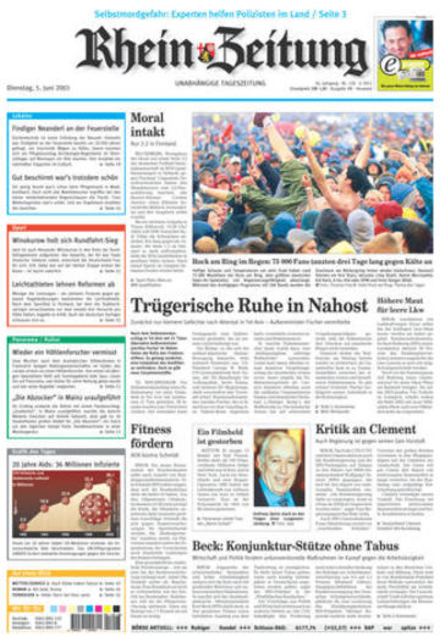 Rhein-Zeitung Kreis Neuwied vom Dienstag, 05.06.2001