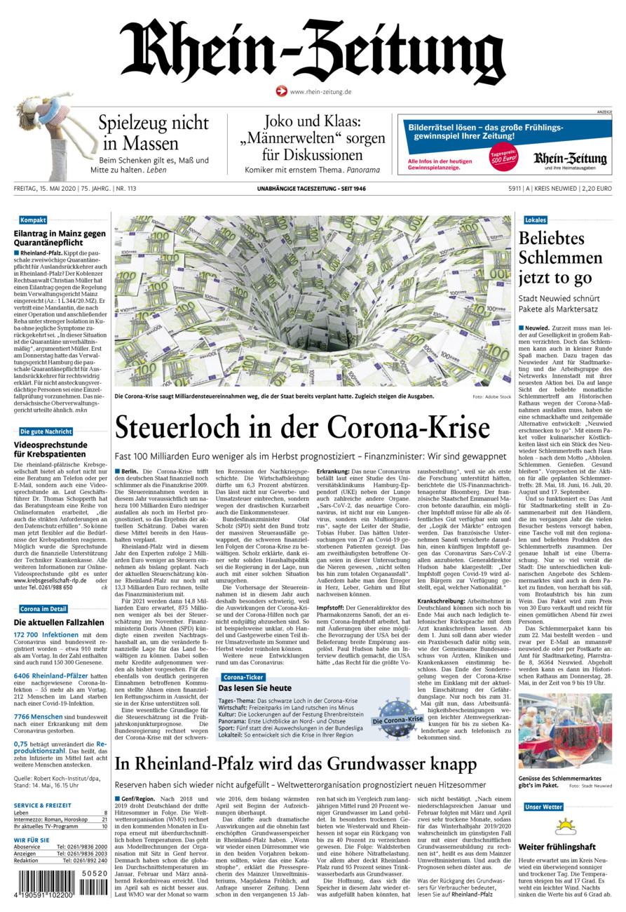 Rhein-Zeitung Kreis Neuwied vom Freitag, 15.05.2020