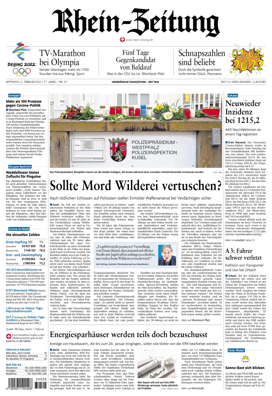 Rhein-Zeitung Kreis Neuwied vom Mittwoch, 02.02.2022