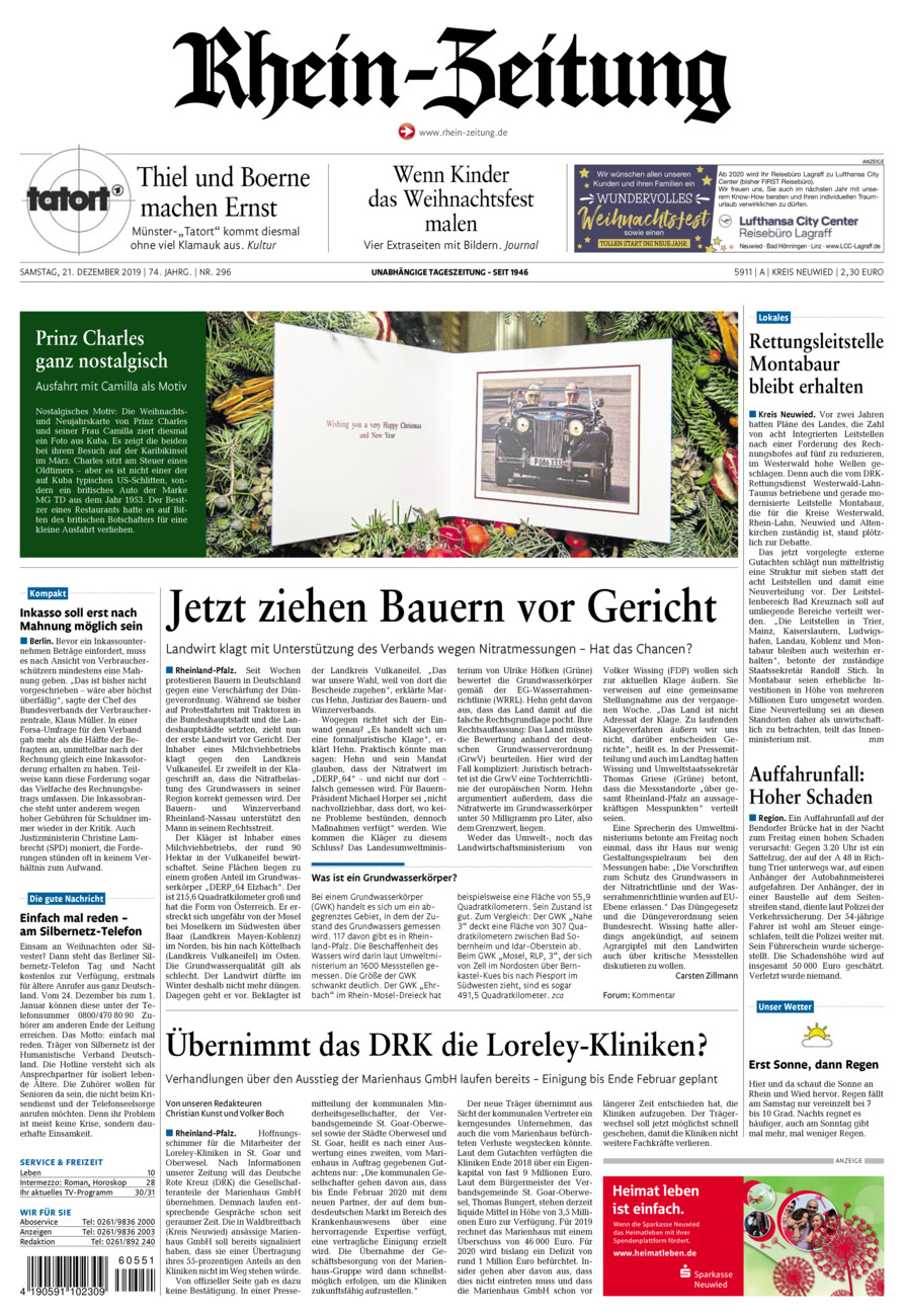 Rhein-Zeitung Kreis Neuwied vom Samstag, 21.12.2019