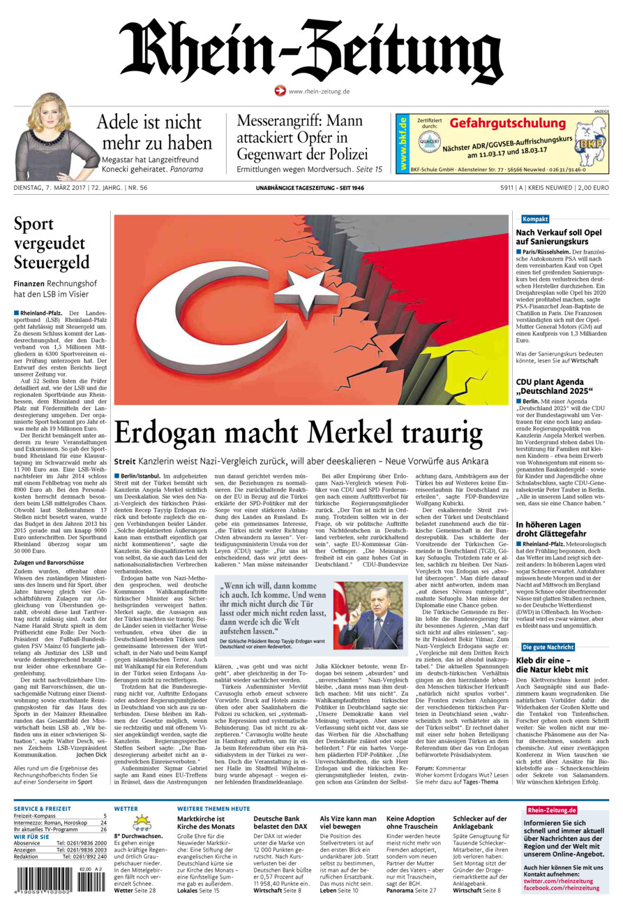 Rhein-Zeitung Kreis Neuwied vom Dienstag, 07.03.2017