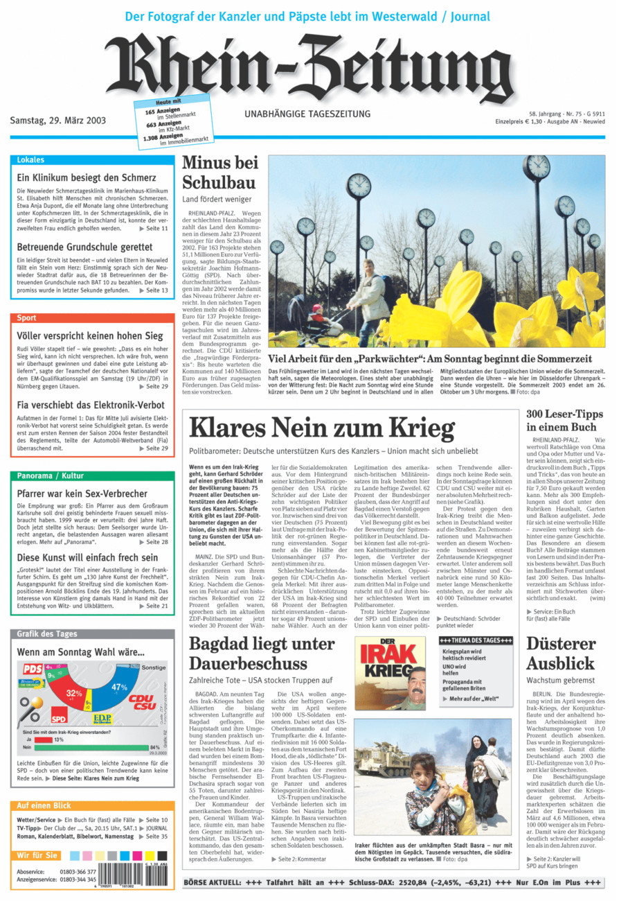 Rhein-Zeitung Kreis Neuwied vom Samstag, 29.03.2003