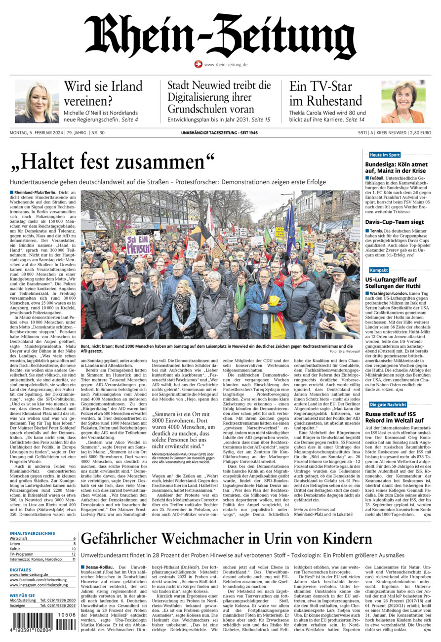 Rhein-Zeitung Kreis Neuwied vom Montag, 05.02.2024