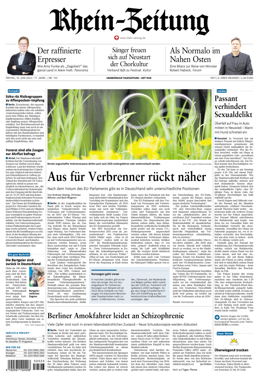 Rhein-Zeitung Kreis Neuwied vom Freitag, 10.06.2022