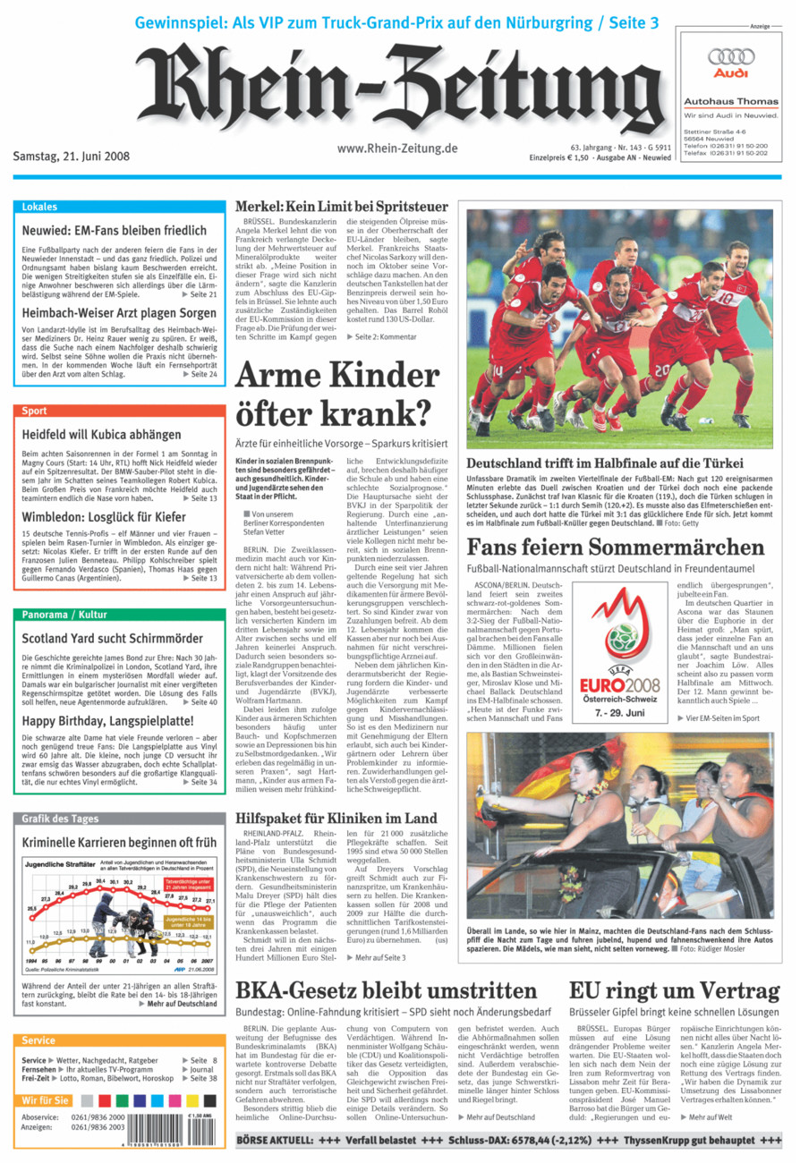 Rhein-Zeitung Kreis Neuwied vom Samstag, 21.06.2008