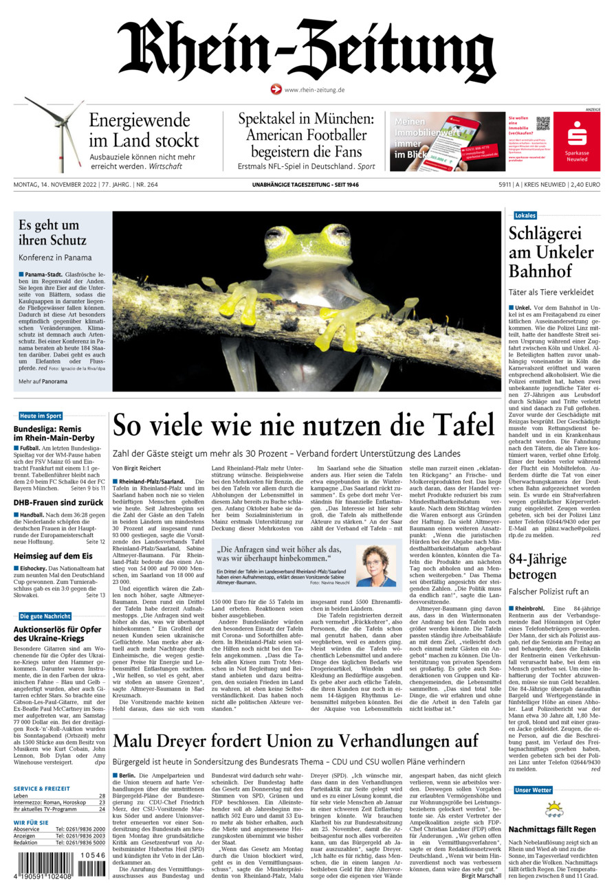 Rhein-Zeitung Kreis Neuwied vom Montag, 14.11.2022