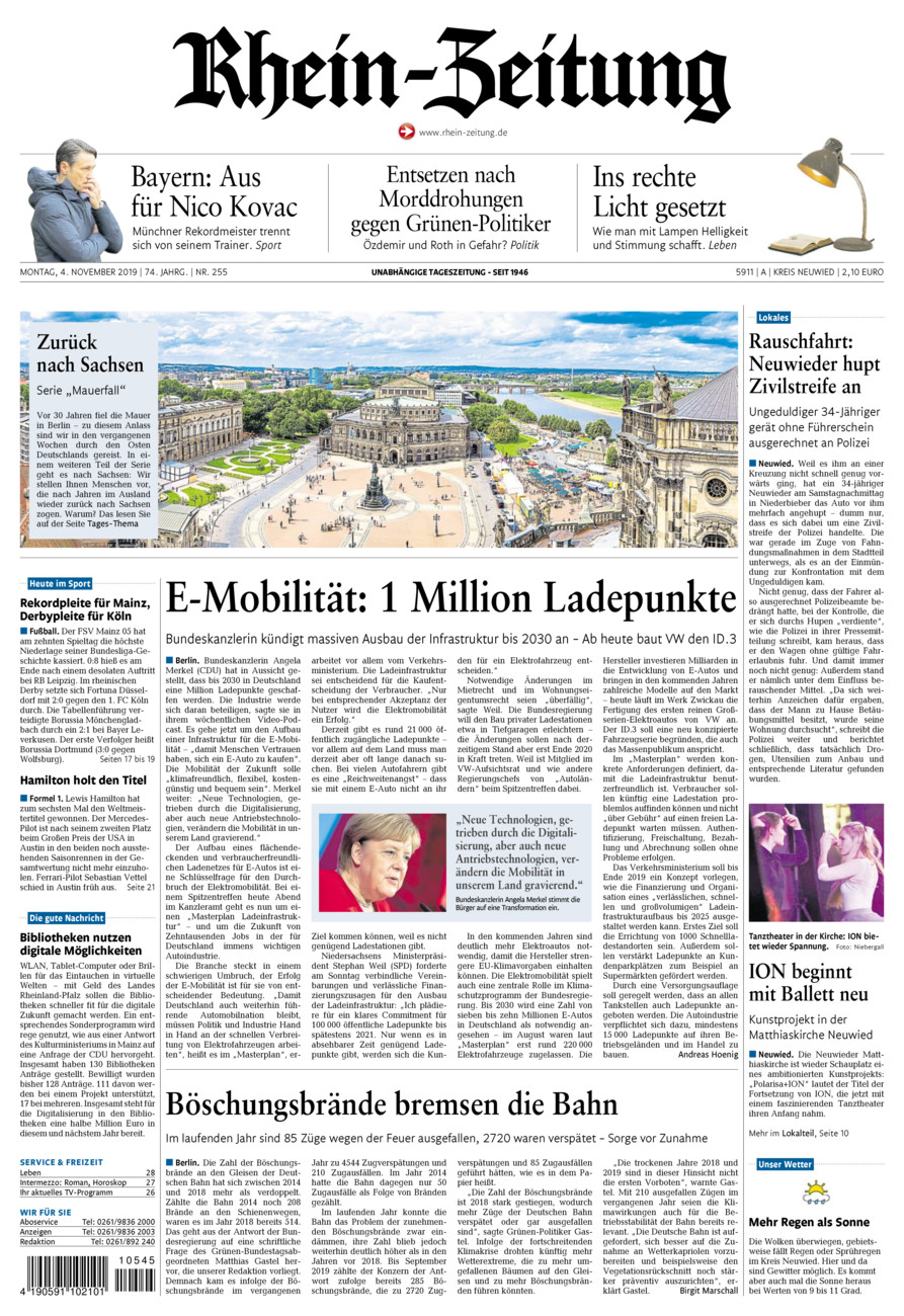 Rhein-Zeitung Kreis Neuwied vom Montag, 04.11.2019