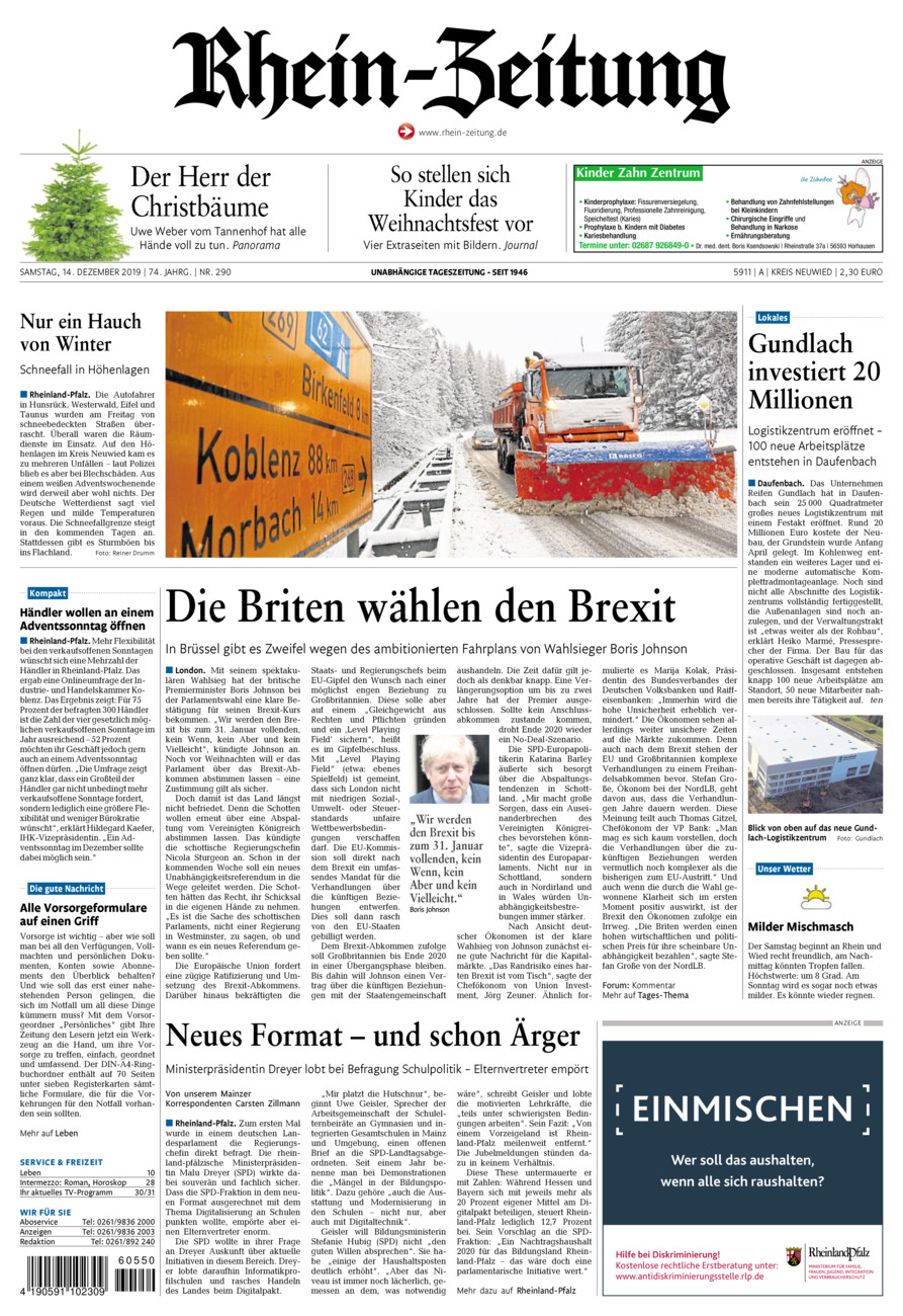 Rhein-Zeitung Kreis Neuwied vom Samstag, 14.12.2019