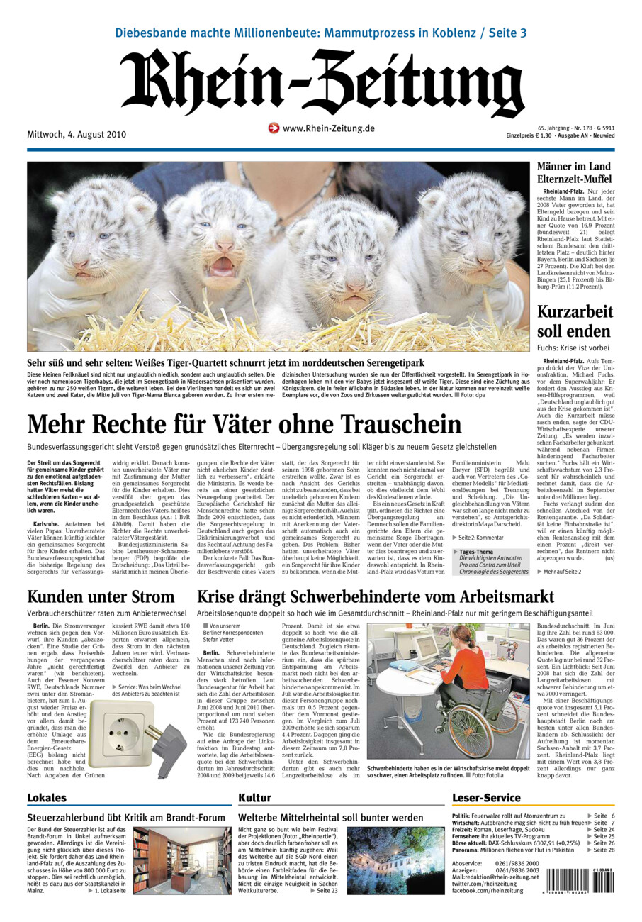 Rhein-Zeitung Kreis Neuwied vom Mittwoch, 04.08.2010