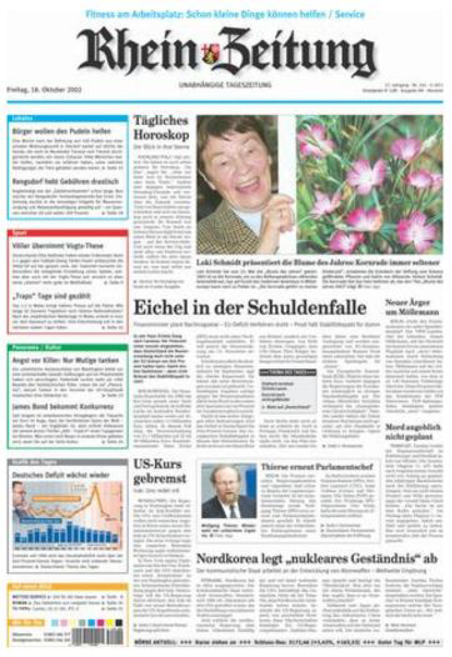Rhein-Zeitung Kreis Neuwied vom Freitag, 18.10.2002
