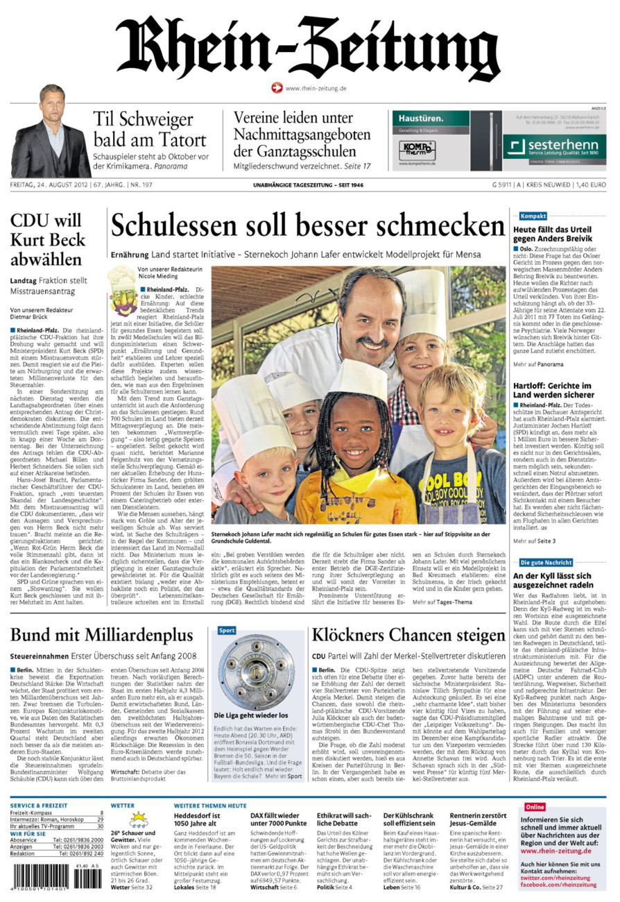 Rhein-Zeitung Kreis Neuwied vom Freitag, 24.08.2012