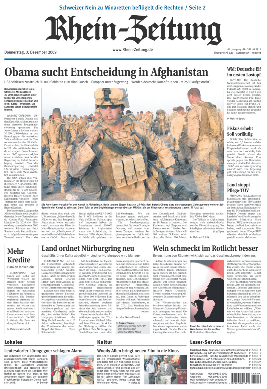 Rhein-Zeitung Kreis Neuwied vom Donnerstag, 03.12.2009