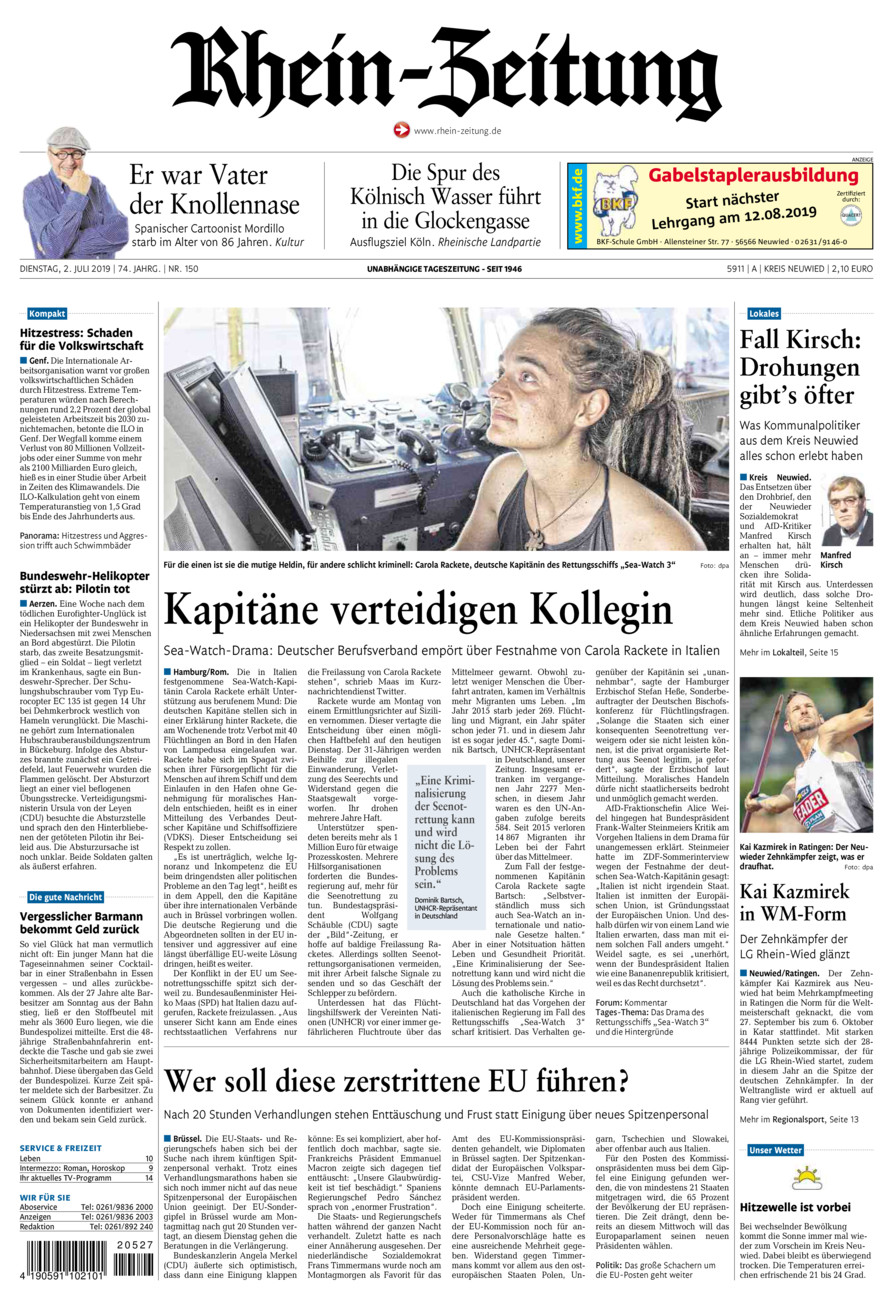 Rhein-Zeitung Kreis Neuwied vom Dienstag, 02.07.2019
