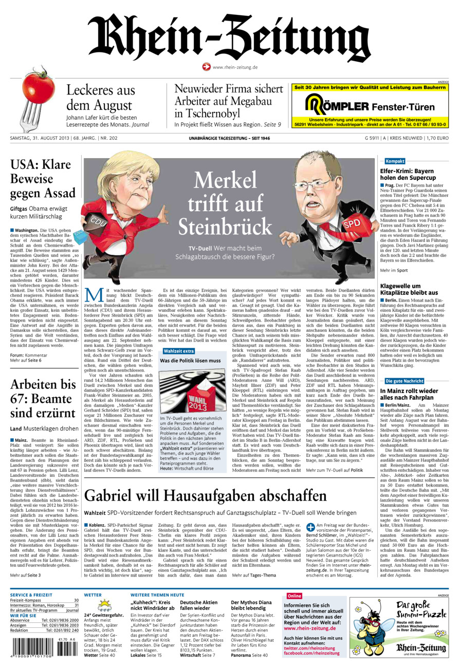 Rhein-Zeitung Kreis Neuwied vom Samstag, 31.08.2013