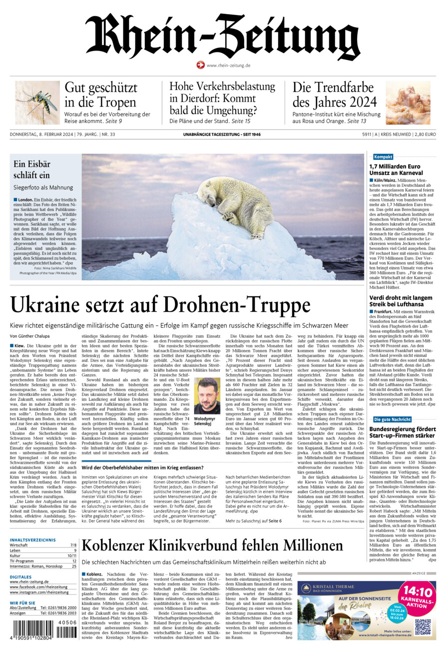 Rhein-Zeitung Kreis Neuwied vom Donnerstag, 08.02.2024