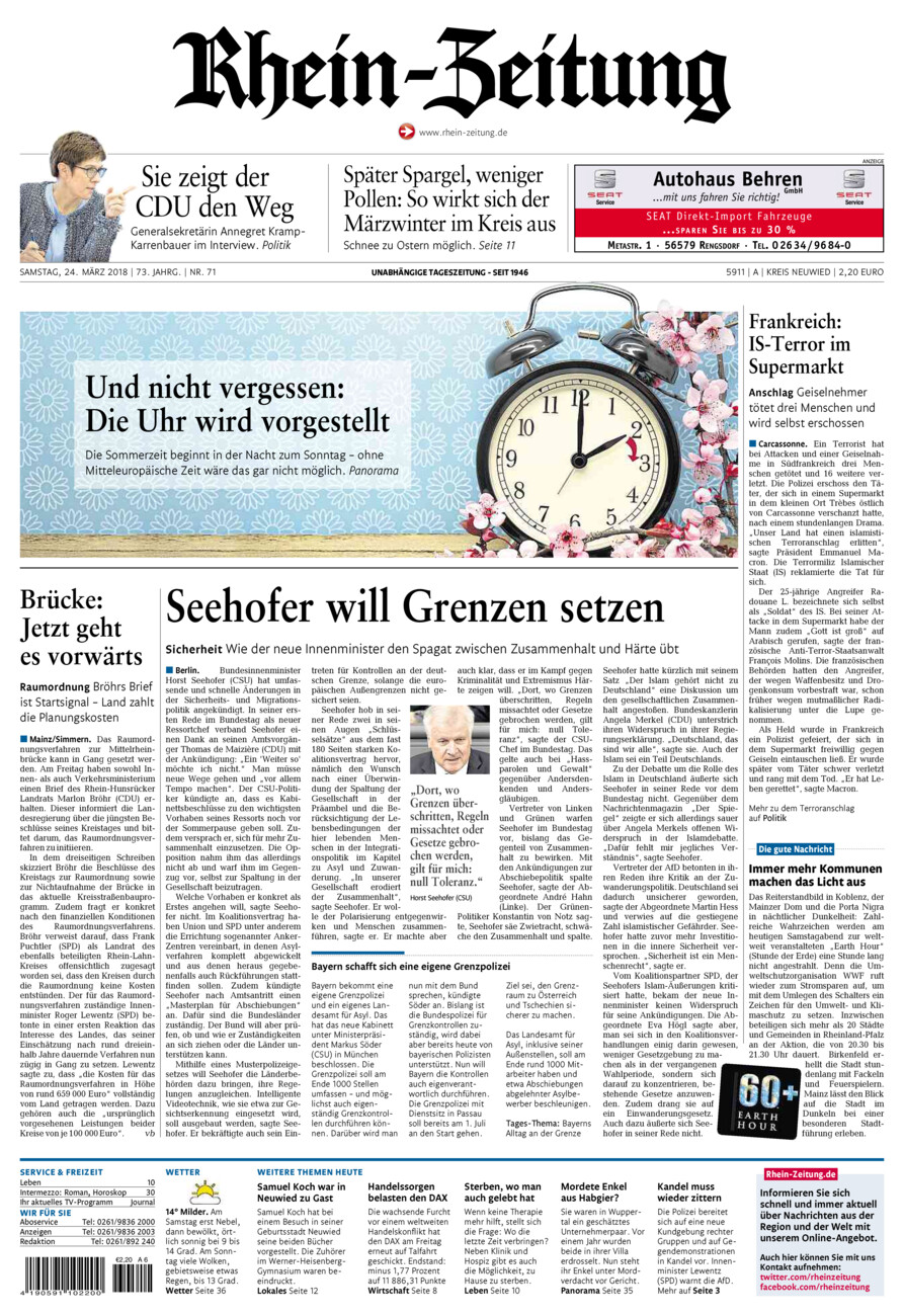 Rhein-Zeitung Kreis Neuwied vom Samstag, 24.03.2018