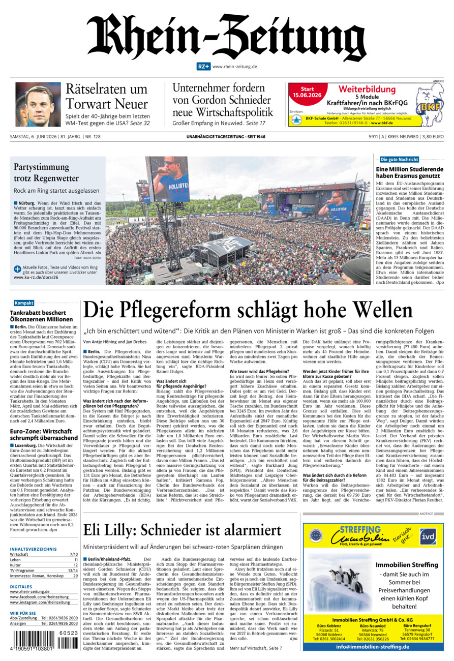 Rhein-Zeitung Kreis Neuwied vom Samstag, 06.06.2026