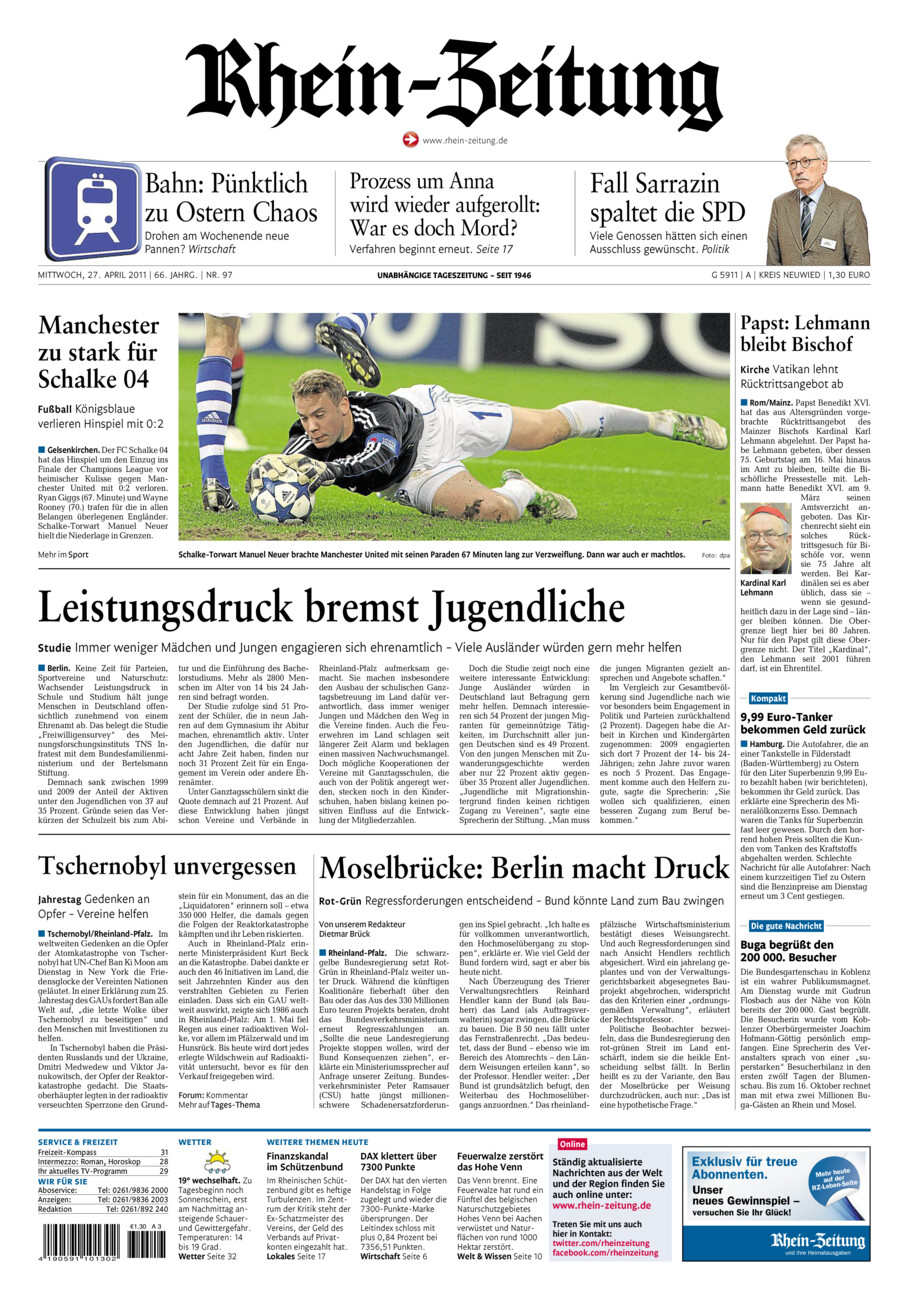 Rhein-Zeitung Kreis Neuwied vom Mittwoch, 27.04.2011